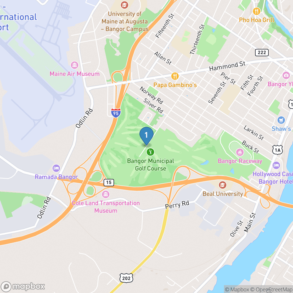 Map of Bangor Municipal Golf Course: 18 Hole Course