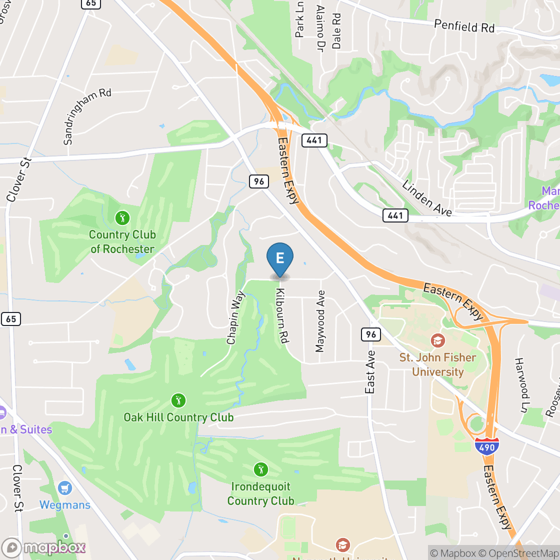 Map of Oak Hill Country Club: East Course